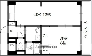 グローリー甲子園【202号室】の間取り