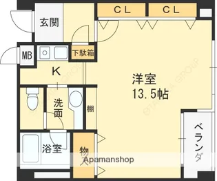 ルーア芦屋【302号室】の間取り