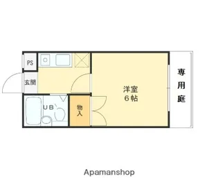 ジョイ甲子園【102号室】の間取り