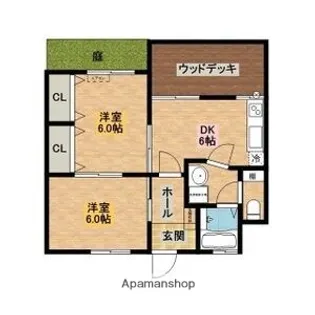 プラザハイツ【1階】の間取り