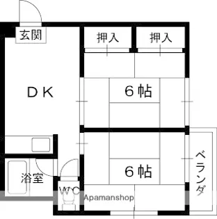 市隆ハイツ立花2番館【3階】の間取り