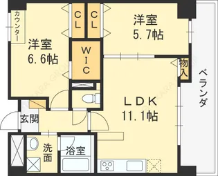 ブライトロード西宮【2階】の間取り