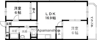 兵庫県西宮市下大市東町【マンション】の間取り