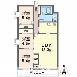 アーチ岡田ビル【302号室】の間取り