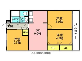 シャン堀之内【101号室】の間取り