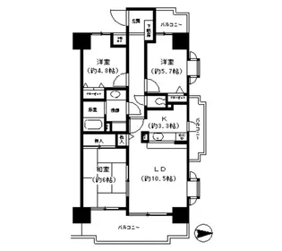 伊丹宮ノ前パーク・ホームズ【3階】の間取り