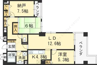 芦屋ガーデン【1階】の間取り