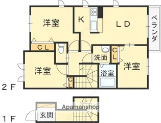 シャーメゾン レフィーノ【203号室】の間取り