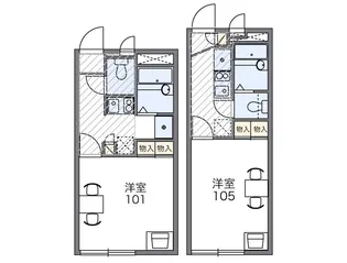 レオパレスエルザ2【111号室】の間取り