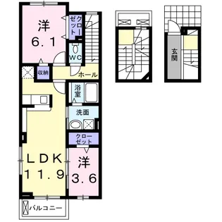 ディアコート口酒井 弐番館【3階】の間取り