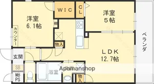 サンクラッソ塚口【3階】の間取り