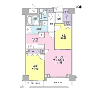 ルネグラン夙川北名次【4階】の間取り