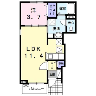 エテルノ松ヶ丘Ⅲ【1階】の間取り