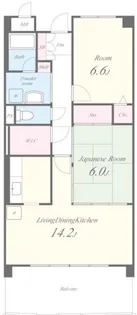 ヴィラ安堂寺II【4階】の間取り