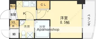 兵庫県西宮市甲子園高潮町【マンション】の間取り