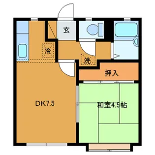 ローズ武庫之荘【1階】の間取り