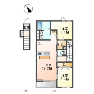 サンマロ上山口【2階】の間取り