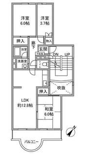 コスモハイツ瑞ケ丘A棟【3階】の間取り