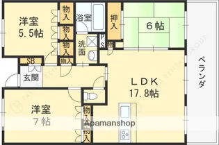 兵庫県西宮市川添町【マンション】の間取り