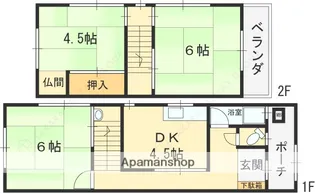兵庫県尼崎市武庫之荘8丁目【一戸建】の間取り