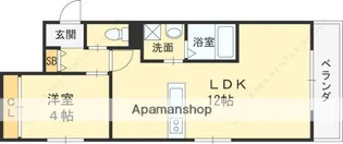 センプレヴィータさくら夙川【1階】の間取り