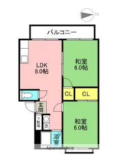 エクセル武庫川Ⅱ【204号室】の間取り