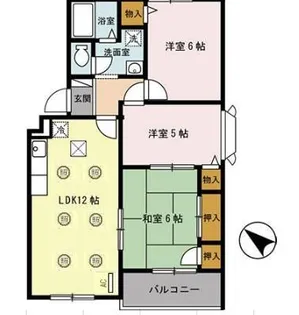 ファミール池尻【1階】の間取り