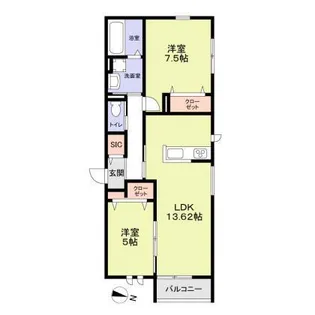 ルミエール野間北【2階】の間取り