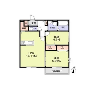 ルミエール野間北【2階】の間取り