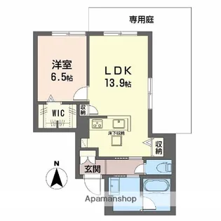 ディアメゾン南塚口【1階】の間取り