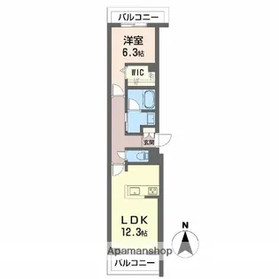ディアメゾン南塚口【3階】の間取り