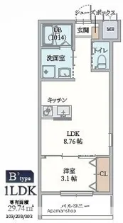 GAZELLE NOAH尼崎次屋【103号室】の間取り