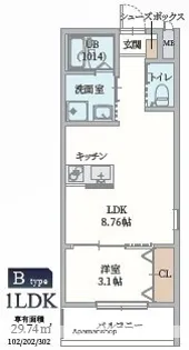 GAZELLE NOAH尼崎次屋【302号室】の間取り