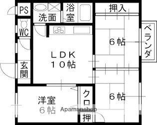 兵庫県西宮市甲子園口5丁目【アパート】の間取り