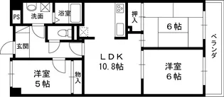 兵庫県西宮市上ケ原六番町【マンション】の間取り