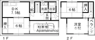 北昭和町貸家【1階】の間取り
