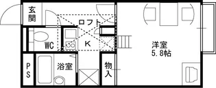 レオパレスカリヨ尼崎【1階】の間取り