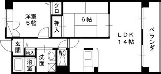 ヴィラ安堂寺【201号室】の間取り