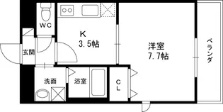 アンプルール クラージュ エクラ【1階】の間取り