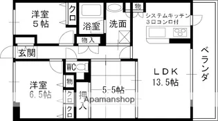 グランアッシュ伊丹北本町【2階】の間取り