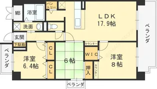 イーグル山手【4階】の間取り