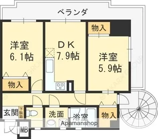 芦屋ニューコーポⅠ番館【5階】の間取り