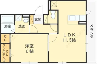 シリエジオ甲子園六番館【2階】の間取り