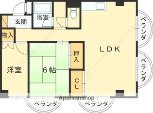 メゾン上甲東園【202号室】の間取り