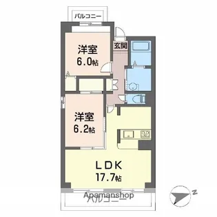 ルエストコート【405号室】の間取り