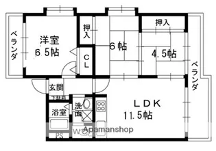 リョウジュ名次【3階】の間取り