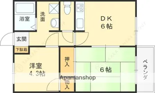 ハイツ香風II【1階】の間取り