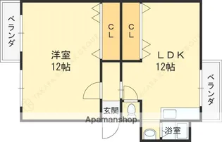 兵庫県芦屋市呉川町【マンション】の間取り