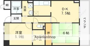 ソアール門戸荘【508号室】の間取り