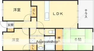 メゾン・ド・甲子園二番町【1階】の間取り